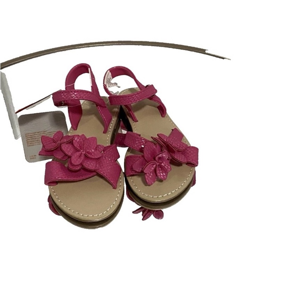 Gymboree Size 9 New Toddler Pink Kids Sandals with Velcro &  Flower Girls NWT